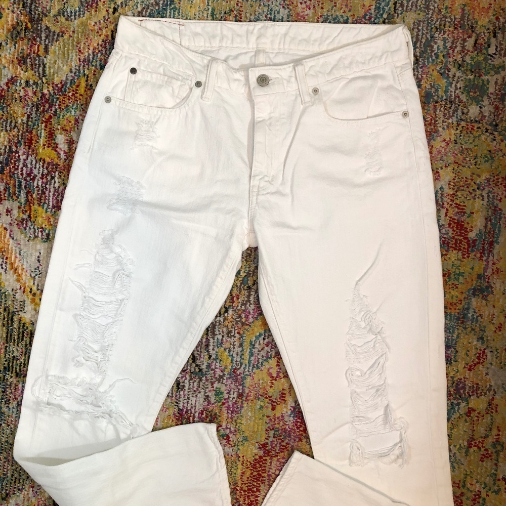 Denim & Supply Grove Skinny Boyfriend Ripped Jeans in White - NWOT - Size 28